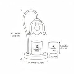 Wax Melting Lamp - size dimension illustration