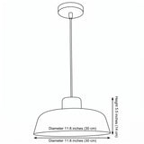 Nordic Wooden Pendant Light - Size Illustration