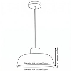 Nordic Wooden Pendant Light - Size Illustration