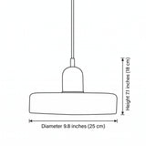 Bauhaus Glass LED Pendant Light - size and dimension illustration