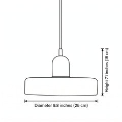 Bauhaus Glass LED Pendant Light - size and dimension illustration