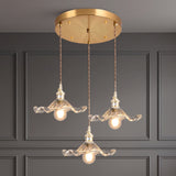 Hibiscus fluted glass pendant light - hallway lifestyle