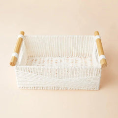 Paper Rope Storage Basket with Liner - Stylish Wicker Organizer - wicker storage baskets - Hurbane Home