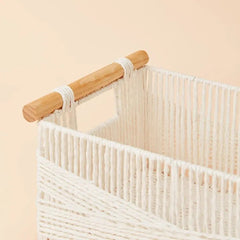 Paper Rope Storage Basket with Liner - Stylish Wicker Organizer - wicker storage baskets - Hurbane Home