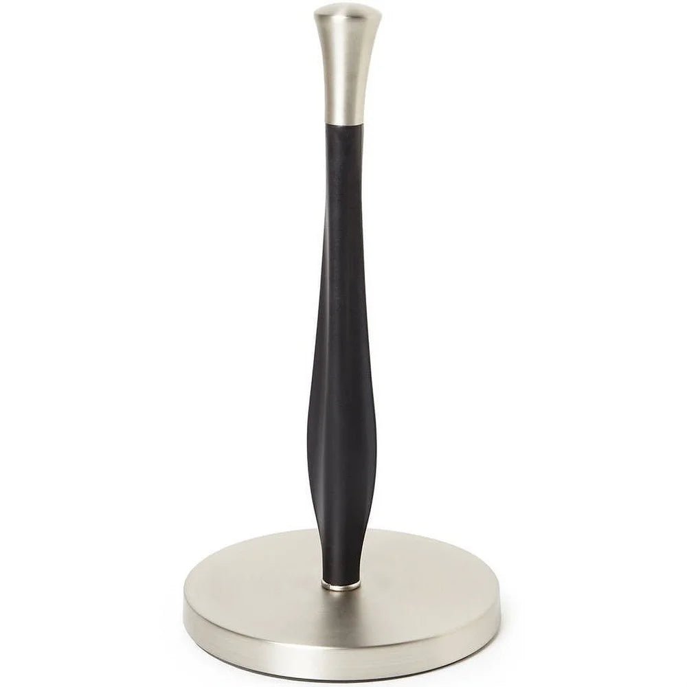 Paper Towel Holder – Weighted Nickel Countertop Stand with Non - Slip Base - Paper Towel Holder - Hurbane Home