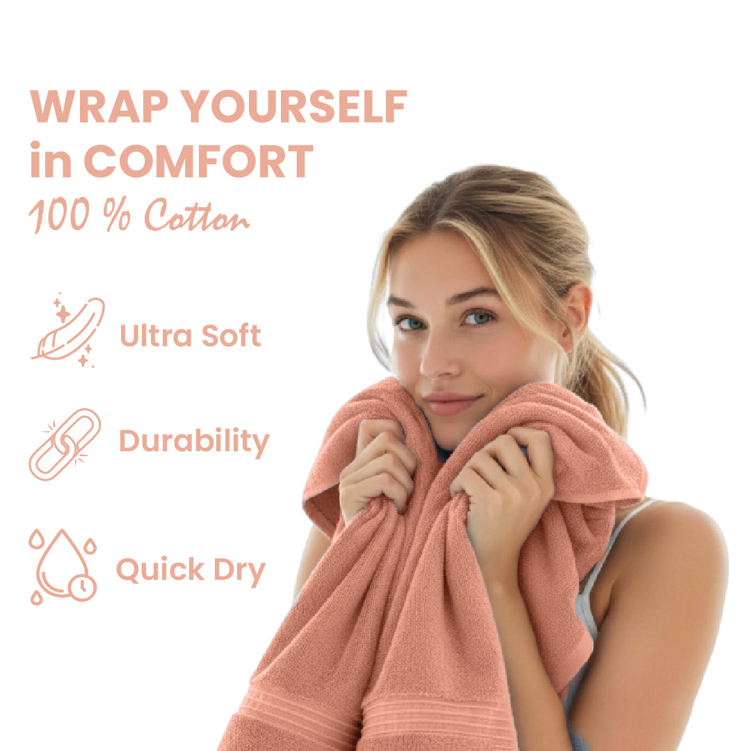 Premium Bath Towel Sets – 100% Egyptian Cotton, 550 GSM, 4 and 8-Piece Sets
