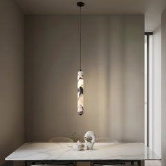 Pendant lamp wire installed above a dining table