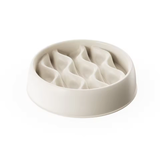plastic slow feed cat bowl dry food white