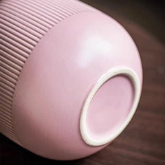 Pink Ceramic Vase - Textured Decorative Centerpiece for Home Decor Elegance - Textured Ceramic Vase - Hurbane Home