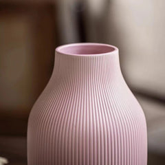 Pink Ceramic Vase - Textured Decorative Centerpiece for Home Decor Elegance - Textured Ceramic Vase - Hurbane Home