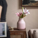 Pink Ceramic Vase - Textured Decorative Centerpiece for Home Decor Elegance - Textured Ceramic Vase - Hurbane Home