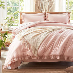Pink Duvet Comforter - Modern Chic Puff Quilt for Cozy Sleep - Puff Quilt Comforter - Hurbane Home