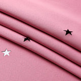 Pink star curtains with soft, semi-sheer double-layer design