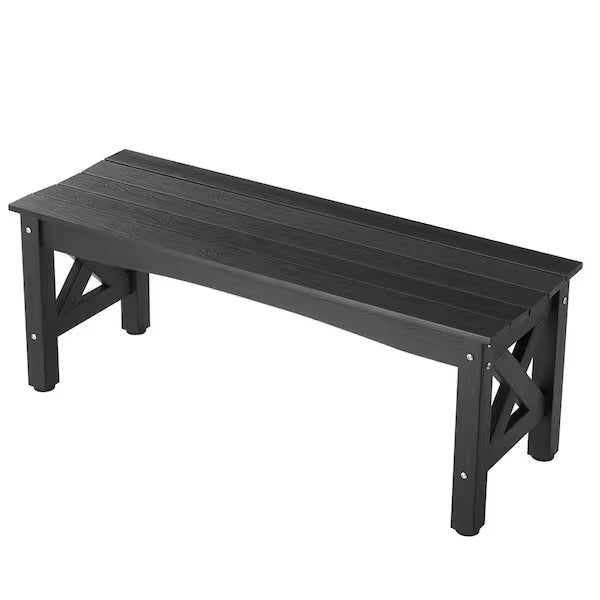Plastic Outdoor Bench – Weatherproof Folding Patio Seating With Wood Look.