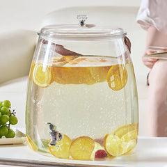Plastic Drink Dispenser with Spigot - Ideal for Parties & Events, 3.8L Capacity - Glass Drink Dispenser - Hurbane Home