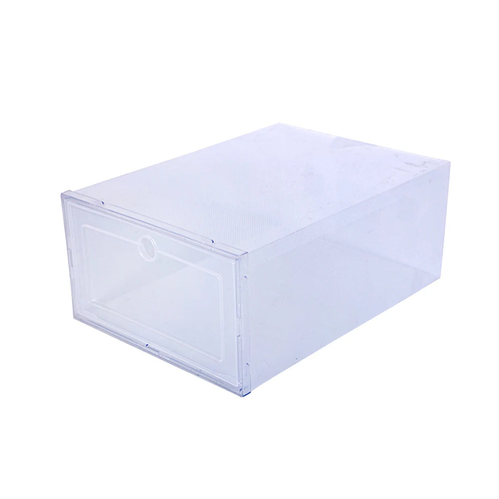 Plastic Shoe Boxes Stackable – Transparent Foldable Dustproof Storage Organizer.