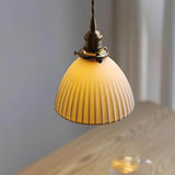Brass and ceramic pendant light for kitchen island or bedside, view 4