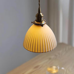 Brass and ceramic pendant light for kitchen island or bedside, view 4