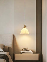 Brass and ceramic pendant light for kitchen island or bedside, view 16