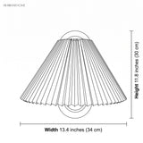 Dimension diagram of the fabric wall sconce, 13.4 inch width