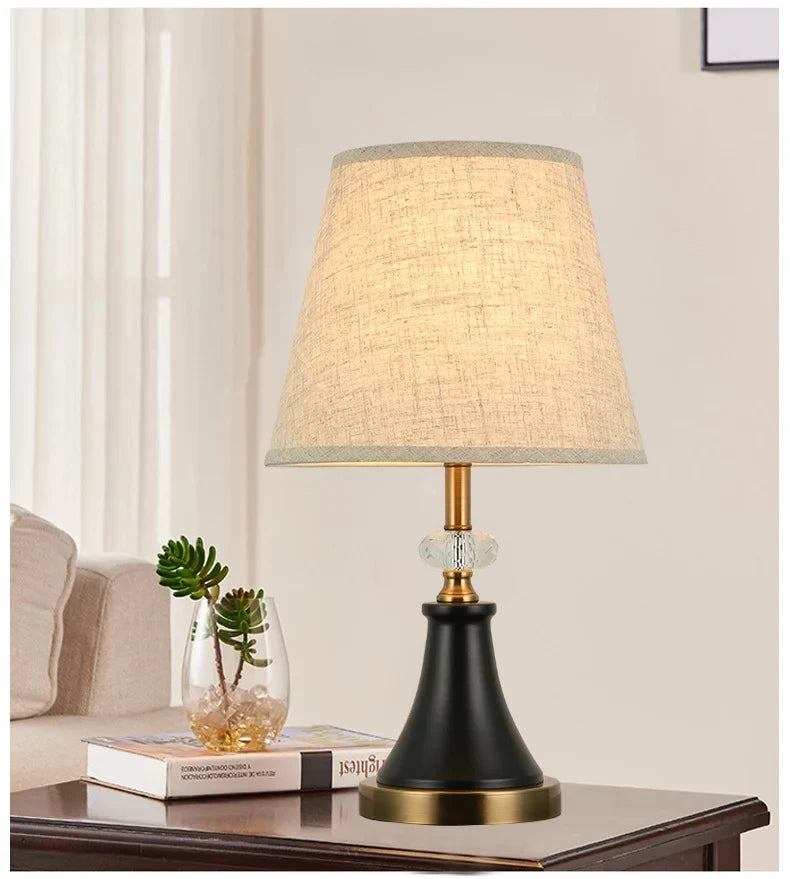Pleated table lamp with brass base, detail view one