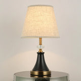 Pleated table lamp with brass base, detail view two