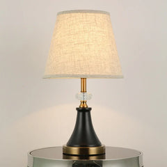 Pleated table lamp with brass base, detail view two