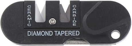 Outdoor knife sharpener used during camping food preparation