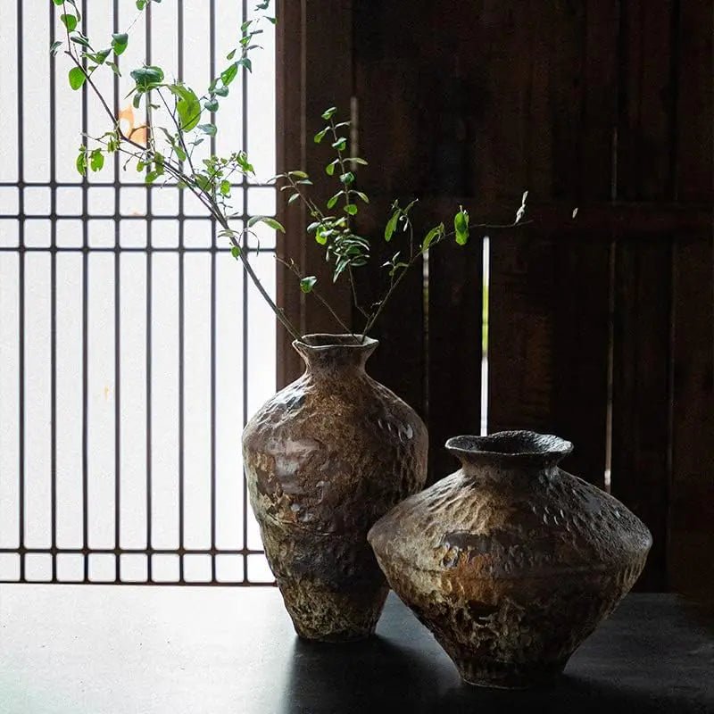 Porcelain Vase – Handmade Rustic Ceramic Farmhouse Centerpiece Matte - Hurbane Home