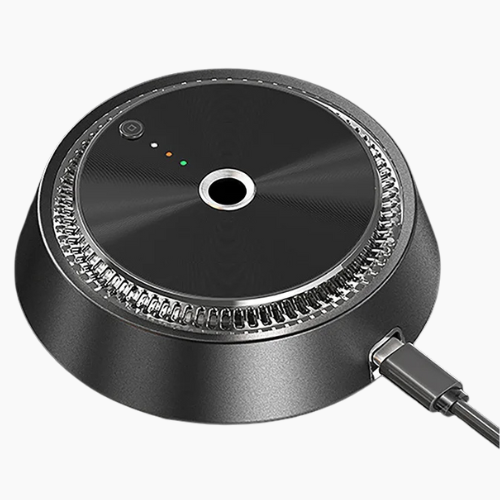 mini air purifier with compact round design for car