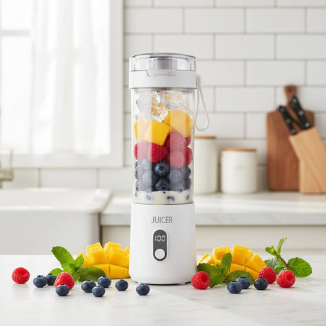 Portable Electric Citrus Juicer - Rechargeable USB Blender for Fresh Fruit Smoothies - Portable Blender Rechargeable - Hurbane Home