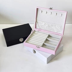 Portable Jewelry Box Organizer - Compact Travel Storage with Multi - Compartment Design - Jewelry Organizer Box - Hurbane Home