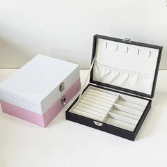 Portable Jewelry Box Organizer - Compact Travel Storage with Multi - Compartment Design - Jewelry Organizer Box - Hurbane Home