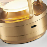 Close up of the gold base showing the USB Type-C charging port