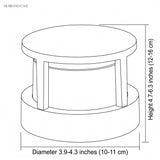 Aluminium post cap outdoor landscape light dimensions diagram