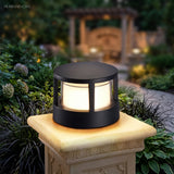 Aluminium post cap outdoor landscape light on a garden pillar