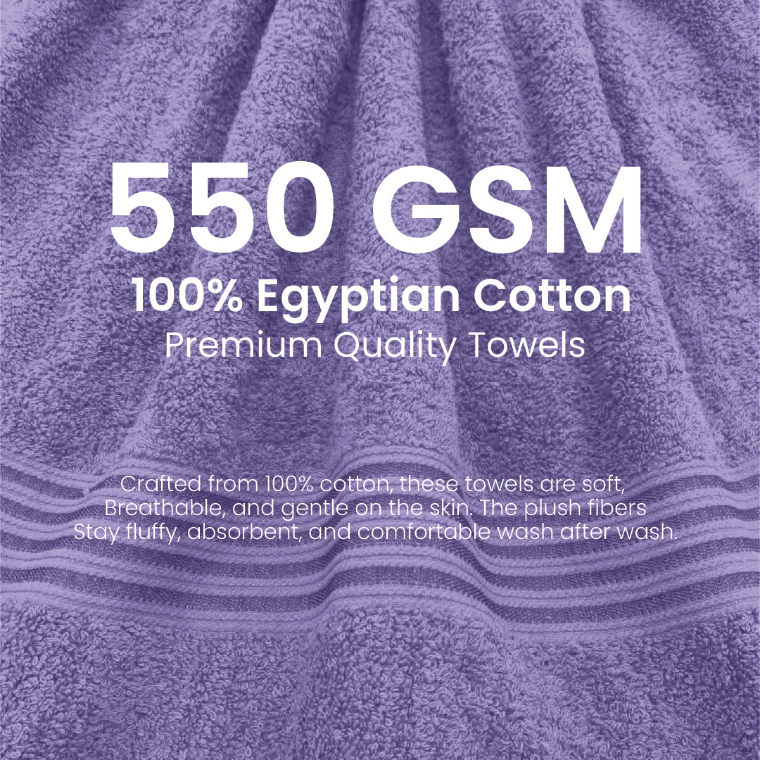 Premium Bath Towel Sets – 100% Egyptian Cotton, 550 GSM, 4 and 8-Piece Sets