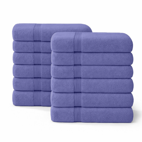 12-Piece-Large Bath Towels - 100% Cotton, 550 GSM, Luxurious and Absorbent