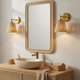 Rattan cone swing arm wall sconce colour option view 9