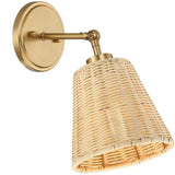 Rattan cone swing arm wall sconce additional product view 12