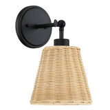 Rattan cone swing arm wall sconce alternative angle view 13