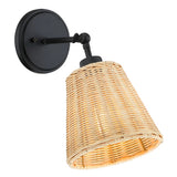Rattan cone swing arm wall sconce colour option view 15