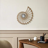 Shell wall light in a quiet reading corner