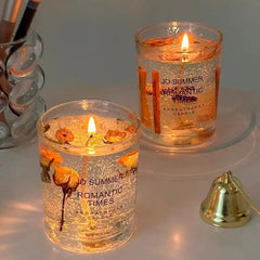 Real Flower Jelly Wax Candle – Aromatherapy Essential Oil Scented Crystal Cup Gift - Hurbane Home