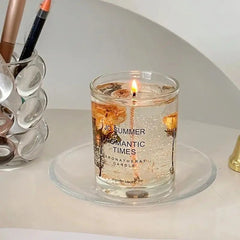 Real Flower Jelly Wax Candle – Aromatherapy Essential Oil Scented Crystal Cup Gift - Hurbane Home