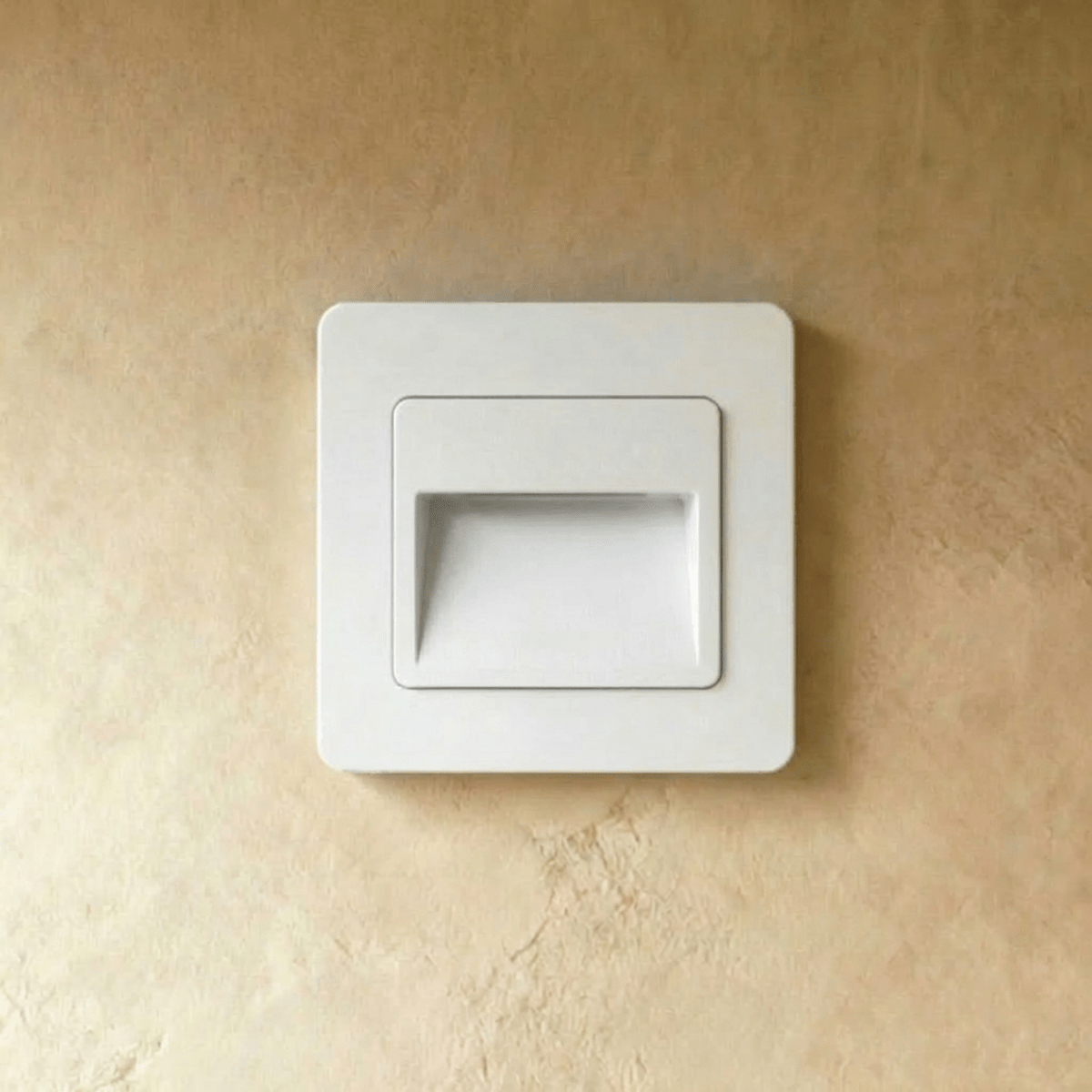 Recessed square indoor stair step light close detail view 2