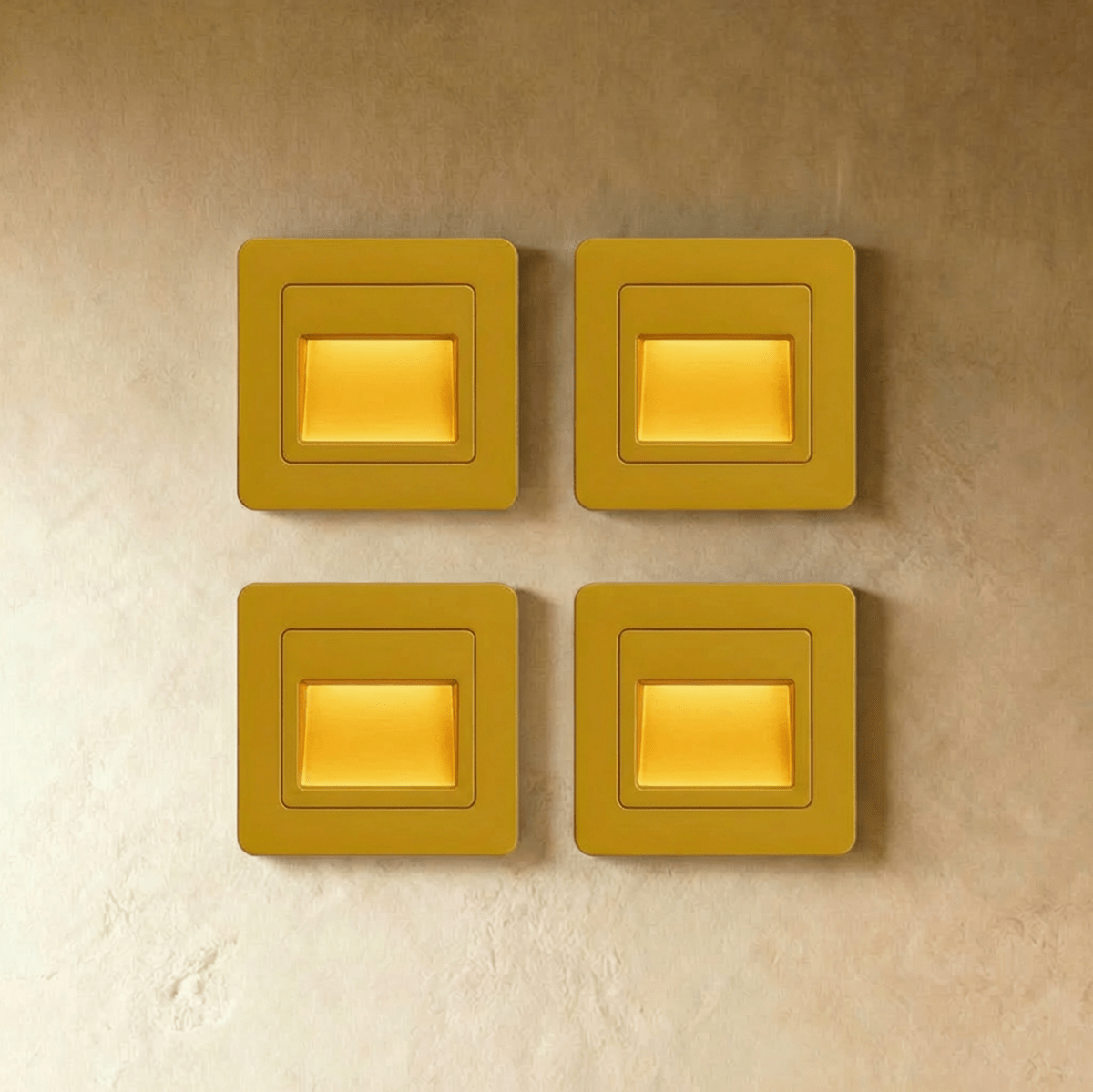 Recessed square indoor stair step light close detail view 8