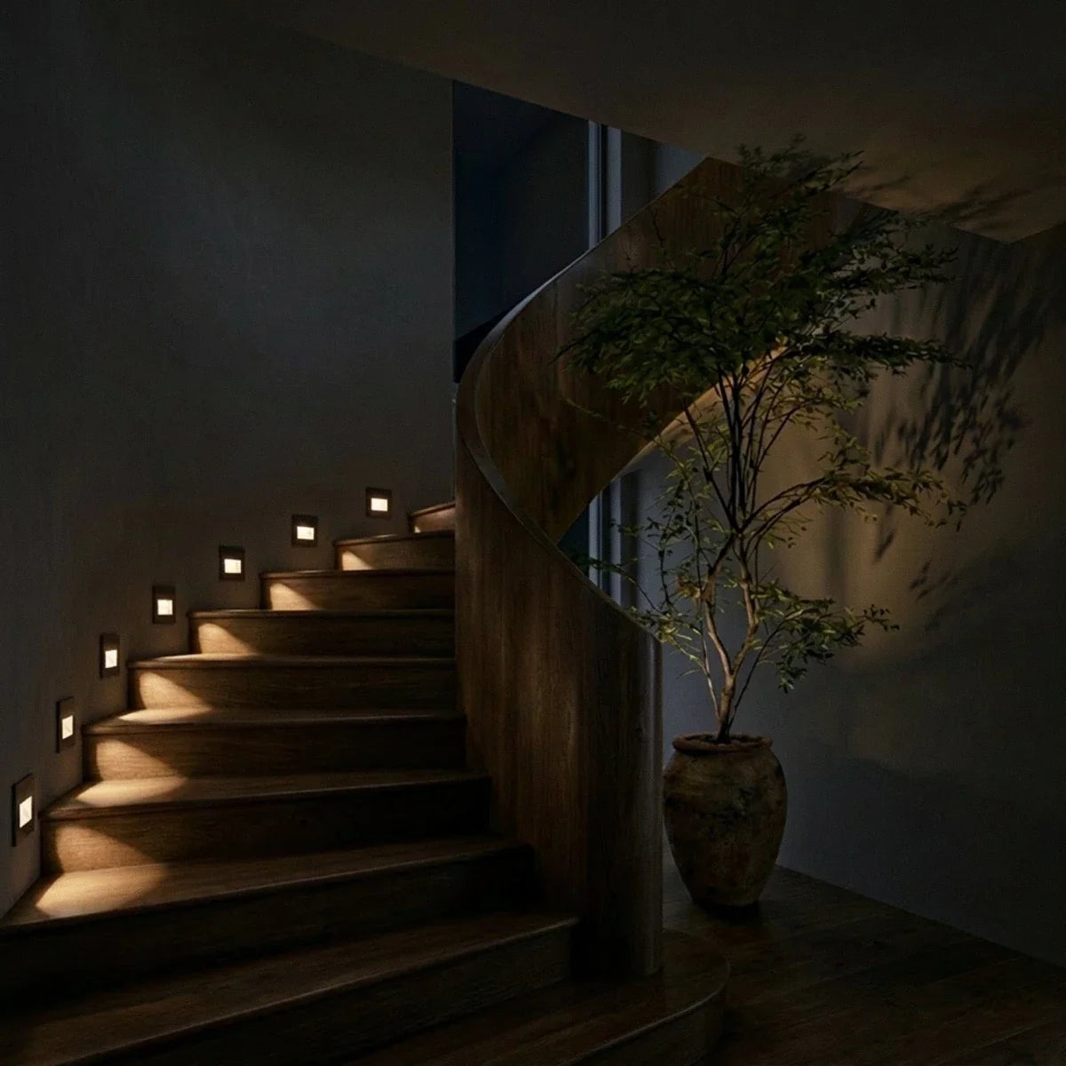 Recessed square indoor stair step light further product image 16