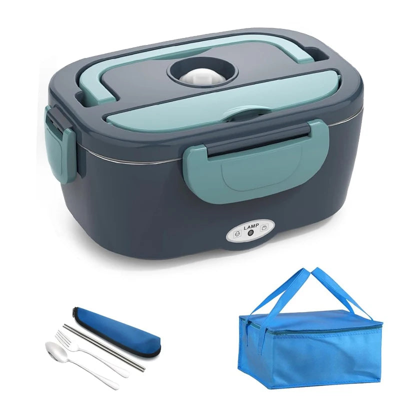 heated lunch box with stainless steel interior