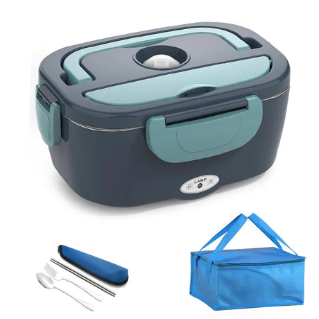 heated lunch box with stainless steel interior